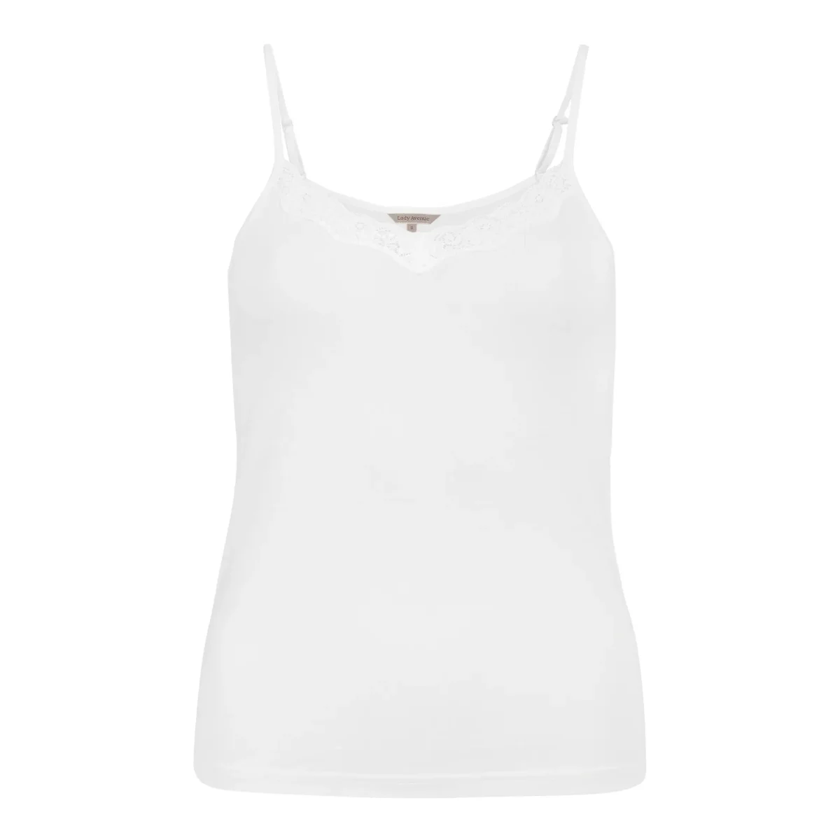 Lady Avenue Silk Jersey Lace camisole Spets Off-white - Bild 2