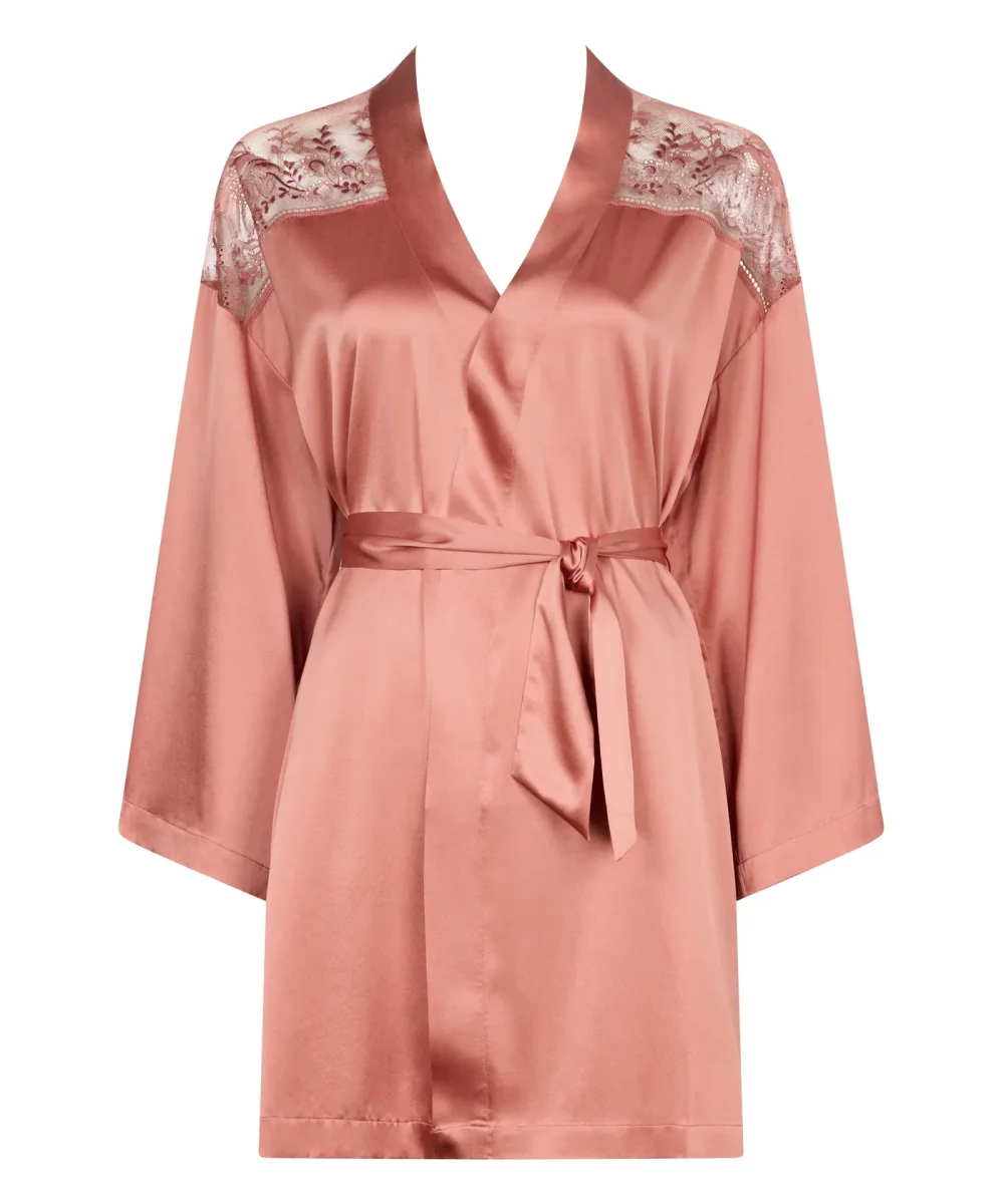Aubade Midnight Whisper Silk Kimono Warm Pink - Bild 2
