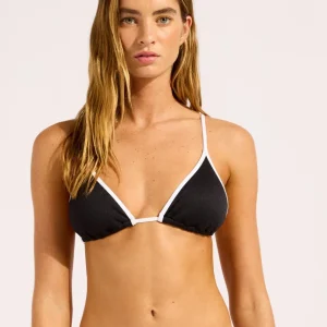 Seafolly Beach Bound Triangle Bikini Top Black