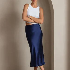 Elegant Basik Kjol i Ren Silke