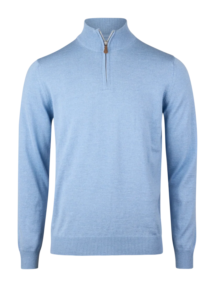 Stenströms Merino Wool Half Zip Herr Ljus Blå - Bild 2
