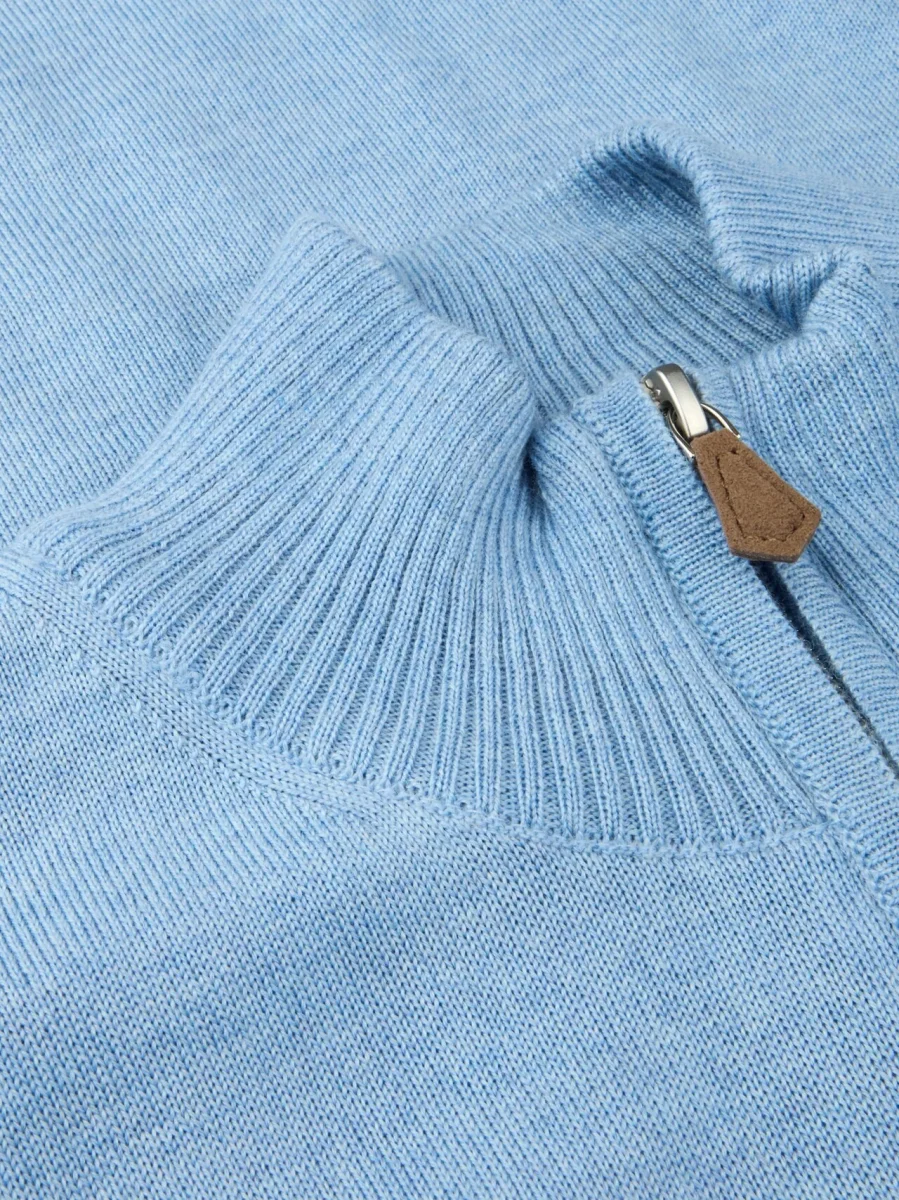 Stenströms Merino Wool Half Zip Herr Ljus Blå - Bild 4