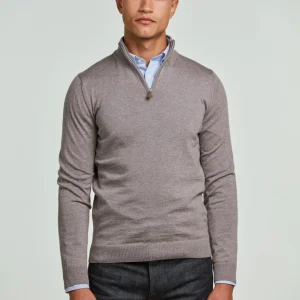 Stenströms Merino Wool Half Zip Herr Ljus Brun