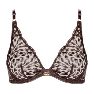 Aubade Crazy in Love Underwired Triangle Bra Satin Brown