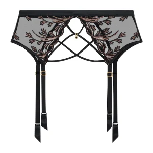 Aubade Cosmic Romance Suspender Belt Black Stripes