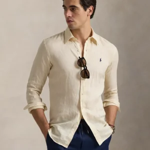 Polo Ralph Lauren Custom Fit Linneskjorta Beige Herr