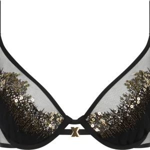 Chantelle X Genesis Plunge foam bra Glitter Black