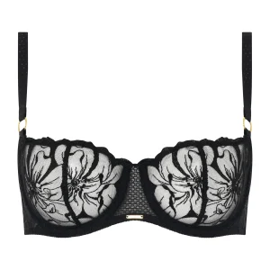 Chantelle Fleurs Half-Cup Balcony Bra Black