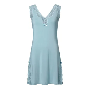Pearl Design Stockholm Elegance V-neck Night Dress Blue dream