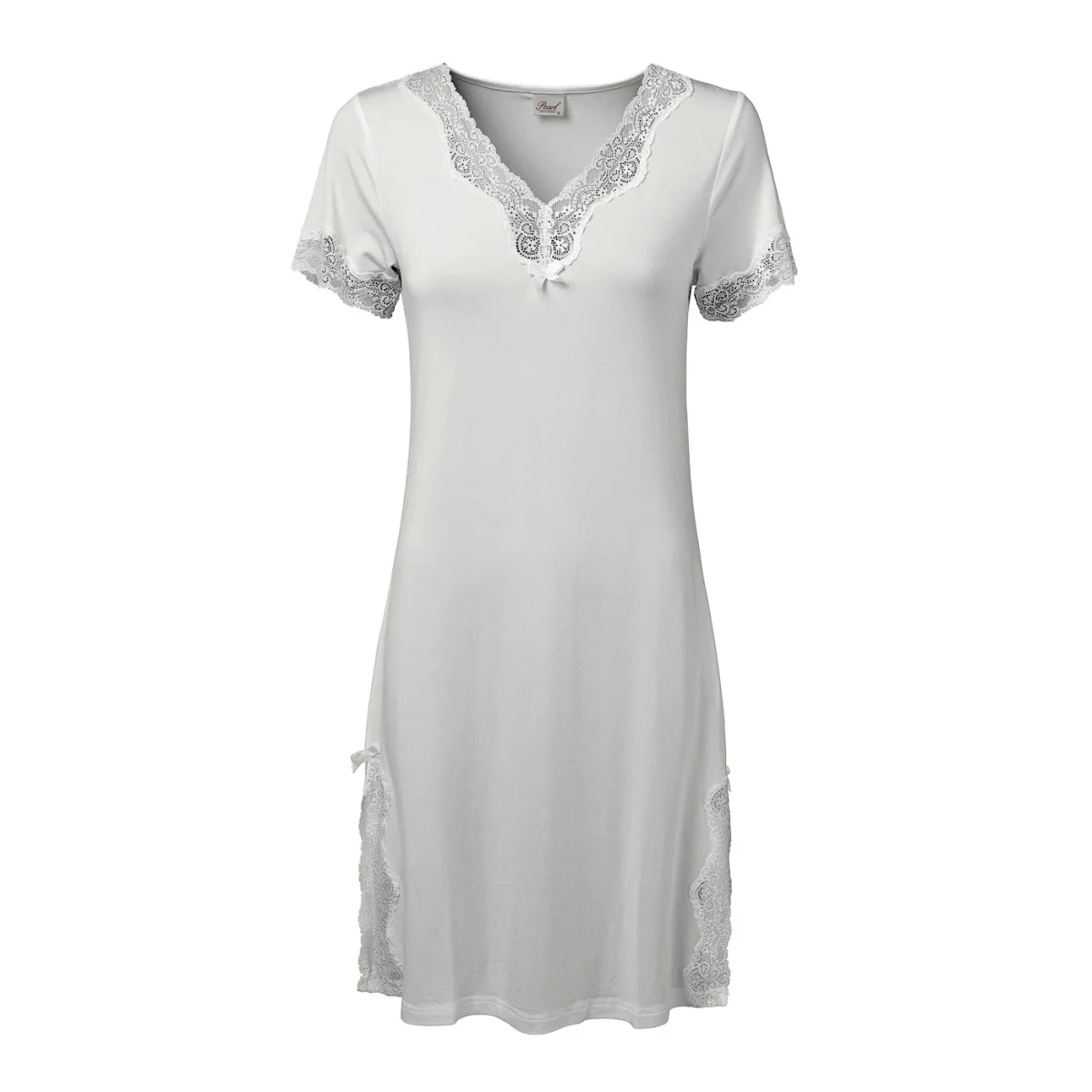 Pearl Design Stockholm Elegance S/S V-Neck Night Dress Silver Grey - Bild 2