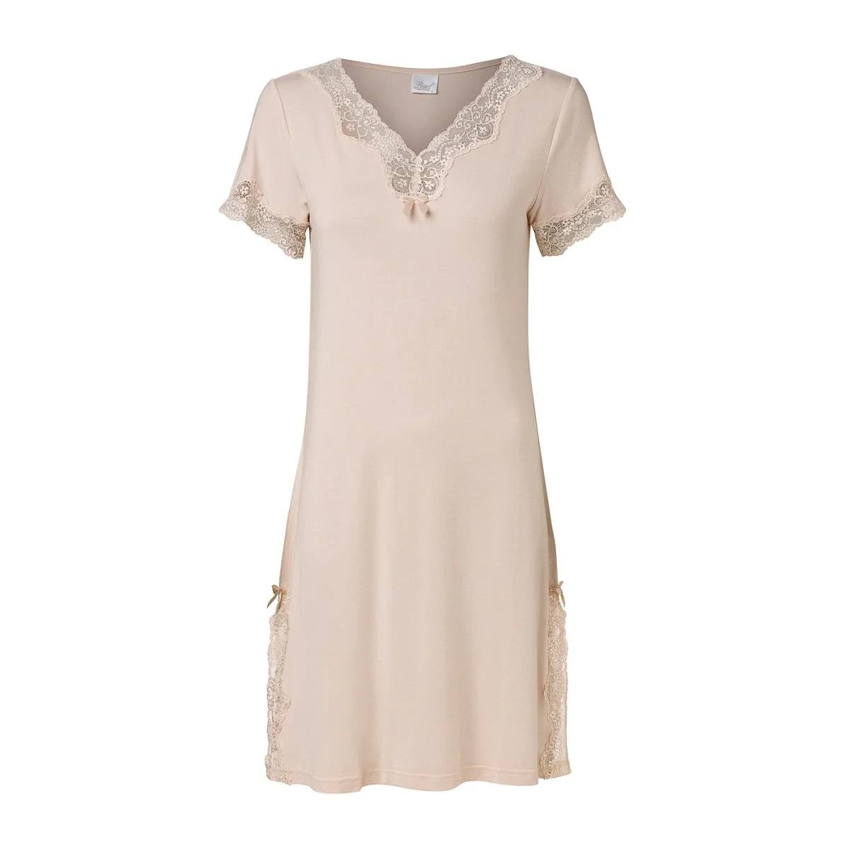 Pearl Design Stockholm Elegance S/S V-Neck Night Dress Sand - Bild 2
