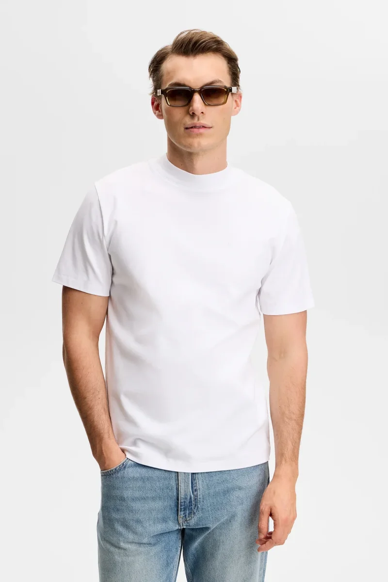 J.Lindeberg Ace Mock Neck T-Shirt White - Bild 2