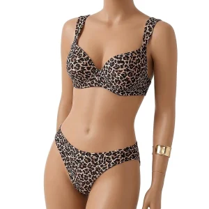 Bikiniset med bygel och djurmönster för dam