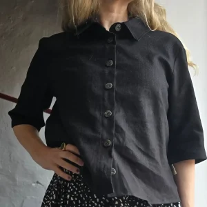 Blus Svart lin | Rino