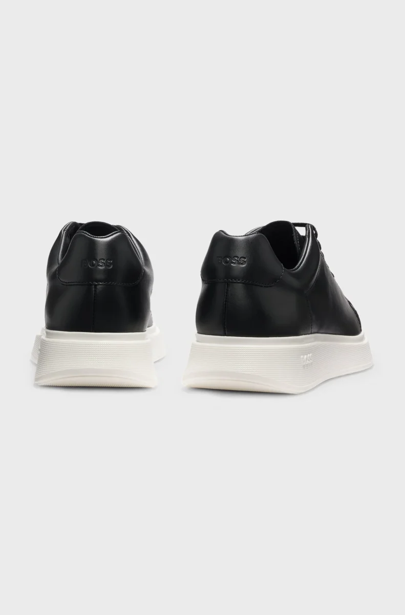 BOSS Bulton Runn Läder Sneakers Herr 001 Black - Bild 3