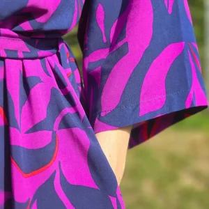 Kimono färgglad Lila Mörkblå | Rino