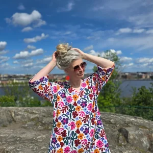 Klänning Vera Vit blomster muslin | Rino