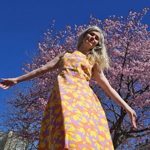 Pionklänning Gul/Lila | Rino