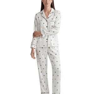 Pyjamaset med lång ärm och knappar för dam