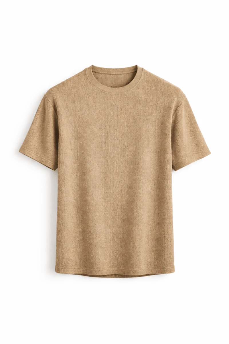 Texturerad t-shirt med rund hals för herr - Bild 2
