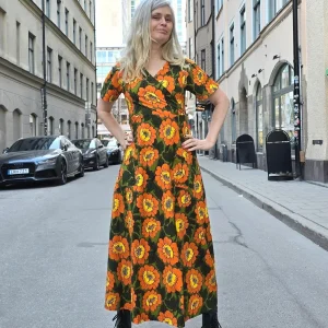 Trikåklänning lång Rosenvik Gul | Rino