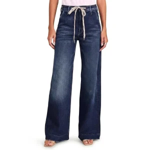 Vida jeans med hög midja och dragsko för dam